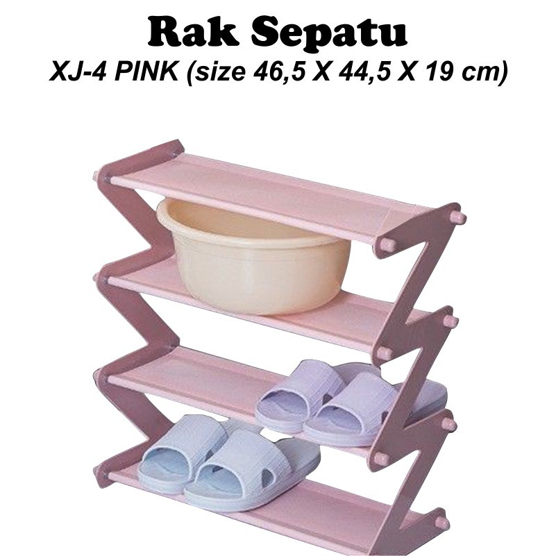 Rak Sepatu 4 Susun Shoe Rack Sandal Holder Mudah Bongkar Pasang Rak Buku K.R.88