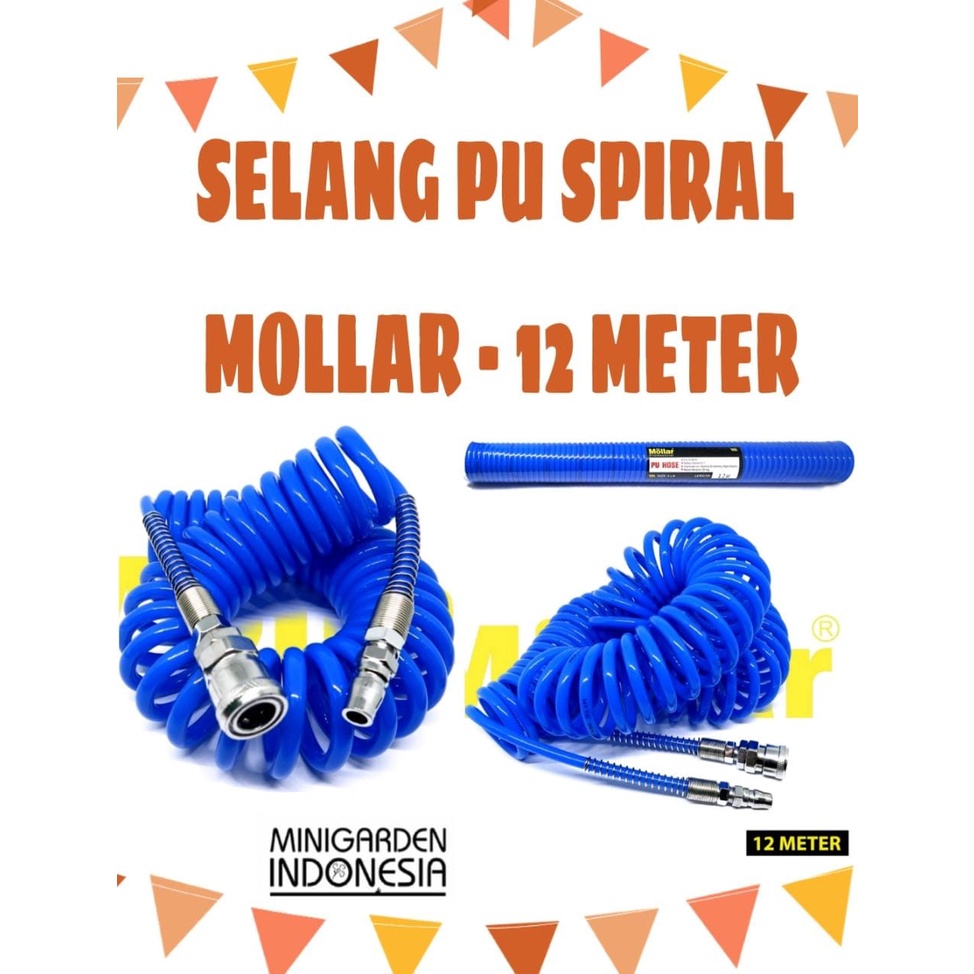 SELANG KOMPRESOR PU SPIRAL 12METER MOLLAR RECOIL COMPRESSOR HOSE ANGIN