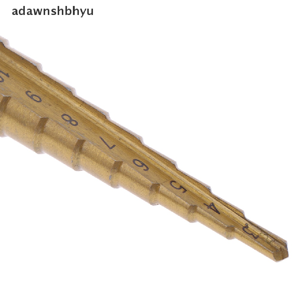 Adawnshbhyu 3-12mm Coated Stepped Drill Bits Hex Handle Mata Bor Besi Alat Listrik