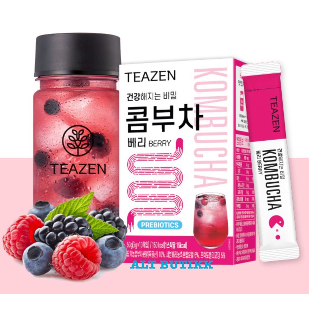 

TEAZEN KOMBUCHA BERRY | HEALTHY PREBIOTIC TEA 50 GRAM ISI 10 STICKS | TEH DETOX | PRODUCT OF KOREA