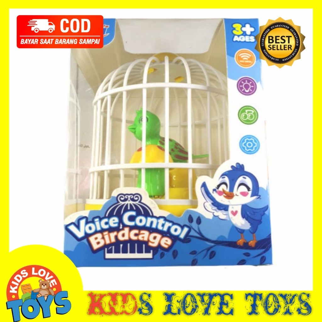 MAINAN ANAK BURUNG BERKICAU VOICE CONTROL BIRDCAGE FU 1138 / SANGKAR BURUNG KICAU PROMO TERMURAH COD