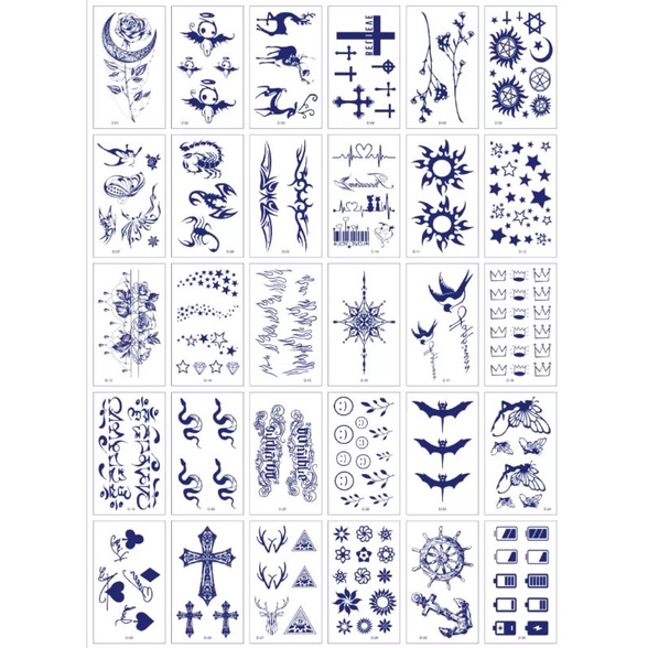 30pcs Tatto temporary juice tahan lama 7-15 hari