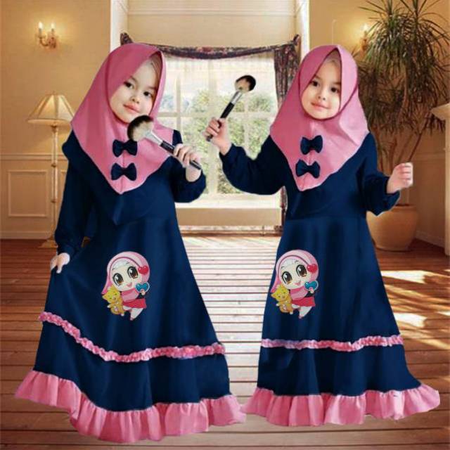 Baju gamis muslim anak-anak Marsha Kids