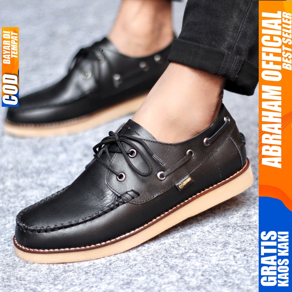 ABRAHAM Sepatu Pantofel Formal Kulit Casual Pria