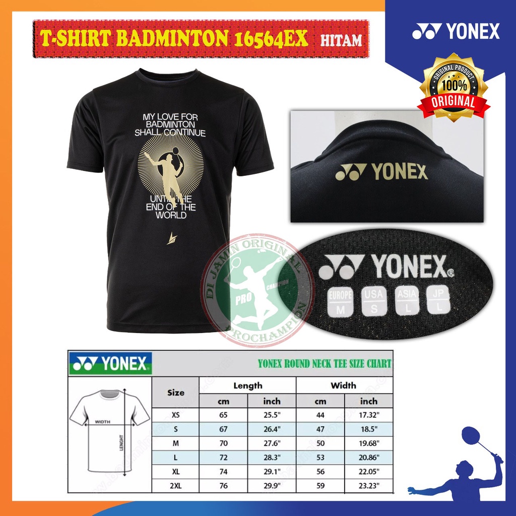 Yonex 16564 Ex Lindan Exclusive Souvenir Shirts T-Shirt / Kaos Original