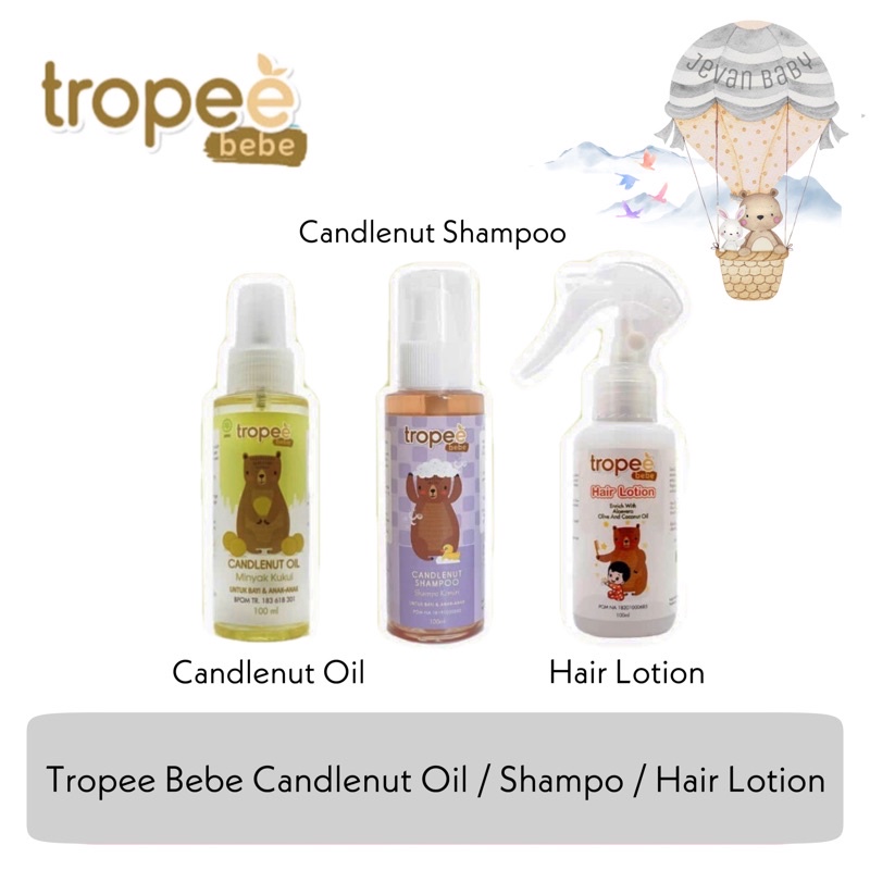 Tropee Bebe Candlenut Oil / Candlenut Shampoo / Hair Lotion