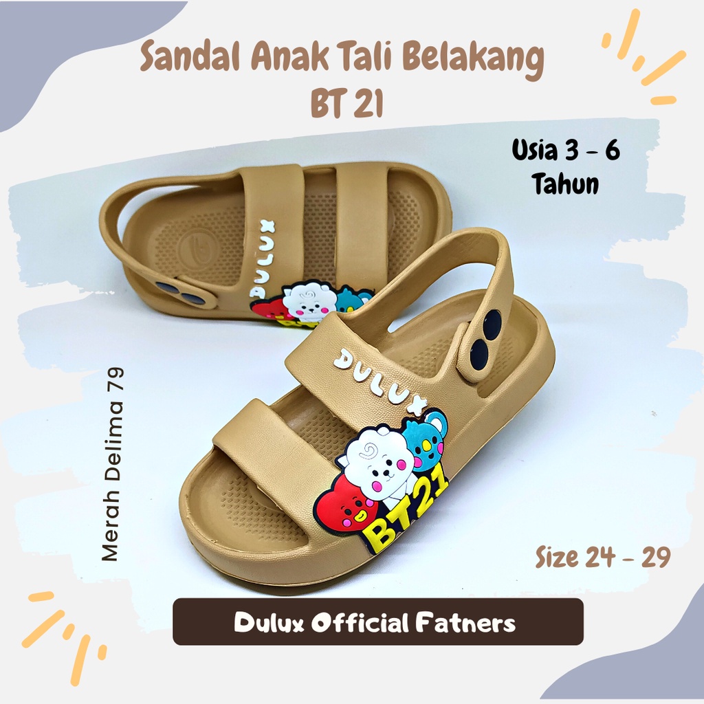 MD 79 - Sendal Anak Perempuan 3 5 Tahun BT21 Terbaru 2022 Ready Stok