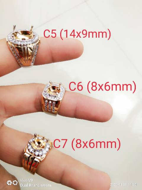 Ring cincin alpaka super kombi silver gold impor 1