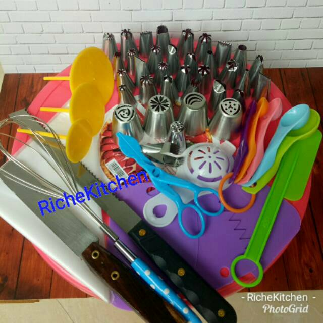 [BISA COD] Paket Dekorasi Kue Tart Paket Meja Murah Spuit Lengkap