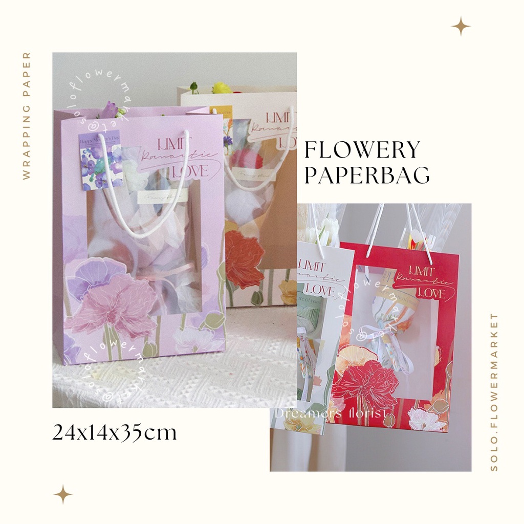 

FLOWERY PAPER BAG TRANSPARAN BAG FLOWER BAG BENING TAS BUNGA Creative Square Window Bag For Flower Gift / Simple Portable Kraft Paper Gift Bag PAPER BAG OPP TRANSPARENT BENING UNTUK BUKET BUNGA BUNGA SABTUN BUKET BUNGA KERING HANFBOUQUET HAMPERS