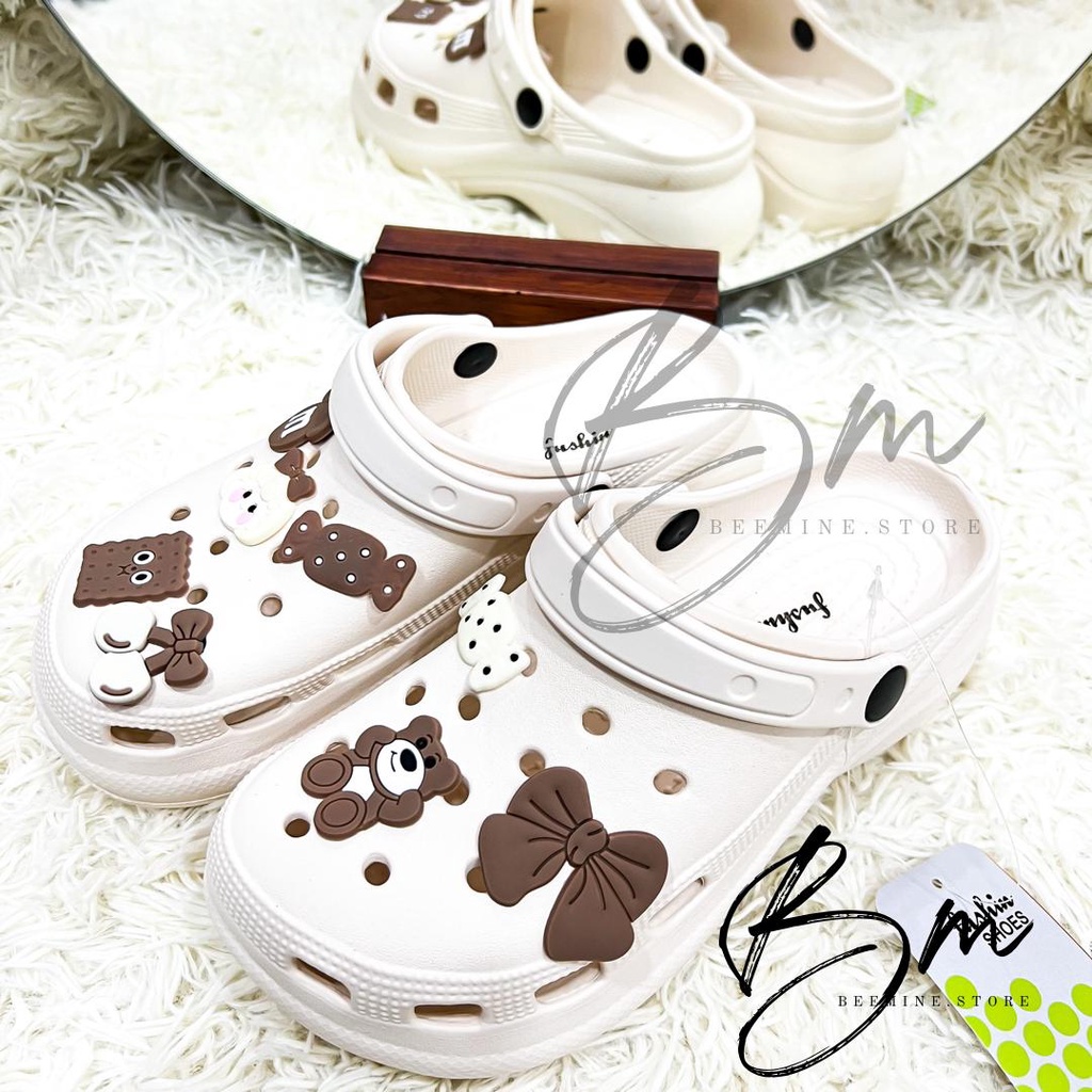 Sandal Baim / Sandal Jelly Fuji / Sandal wanita classic Bae Clog platform Jibbitz / Sandal Fashion Wanita Mode Bae Clog 8861-1/8866-2