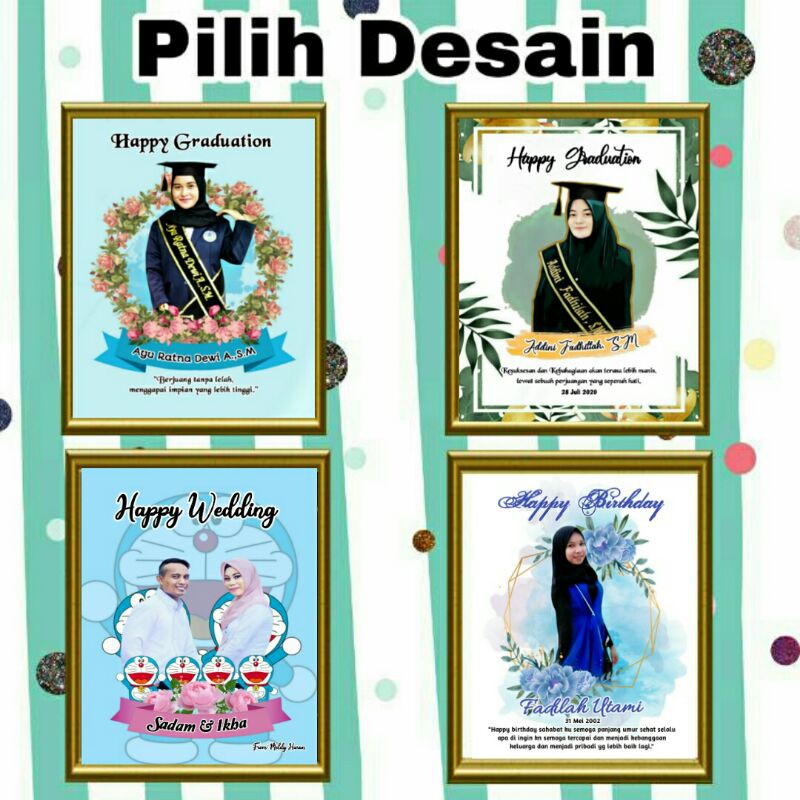 Desain foto kado hadiah vektor splash wisuda/ulangtahun/anniversary