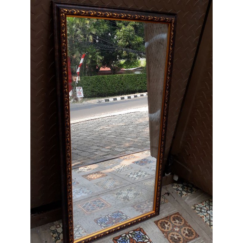 CERMIN GANTUNG / MIRROR / CERMIN SEPAROH BADAN-Coklat