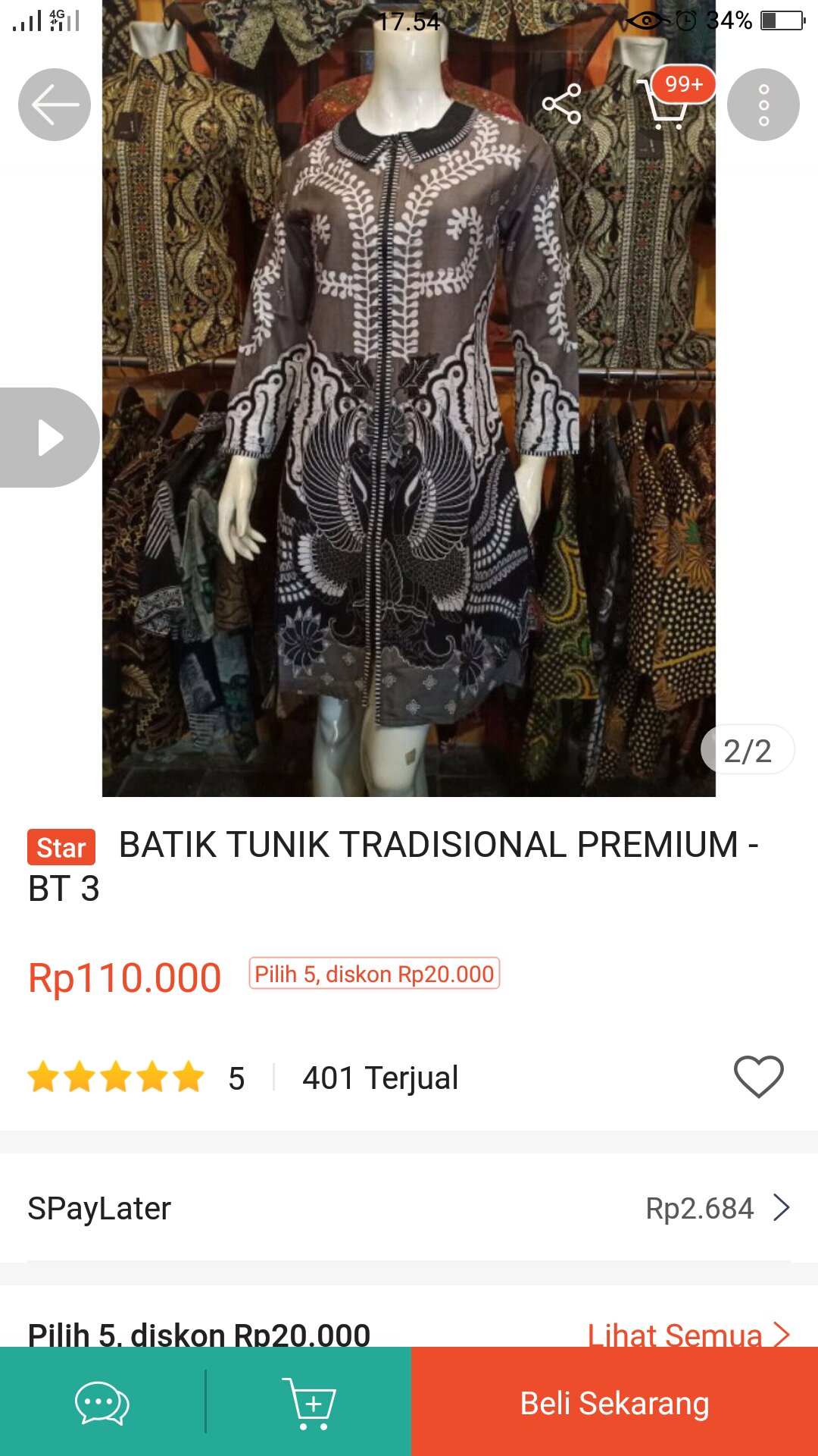 Batik Tunik Tradisional Premium - Bt 3