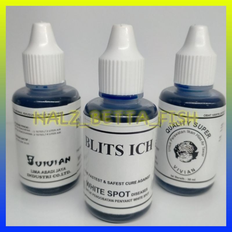 OBAT IKAN ICHT 30ML / OBAT IKAN CUPANG / BLITZ ICHT / OBAT BIRU