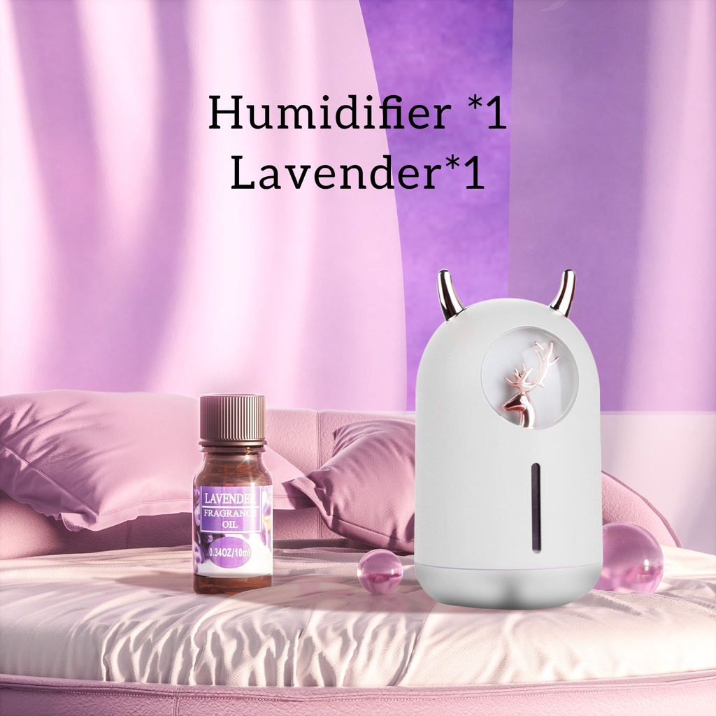 [endear]100% ORI cute Bear Humidifier 600ML Essential Oil Diffuser Aroma Terapi Pengharum Ruangan-White *1+OIL*1