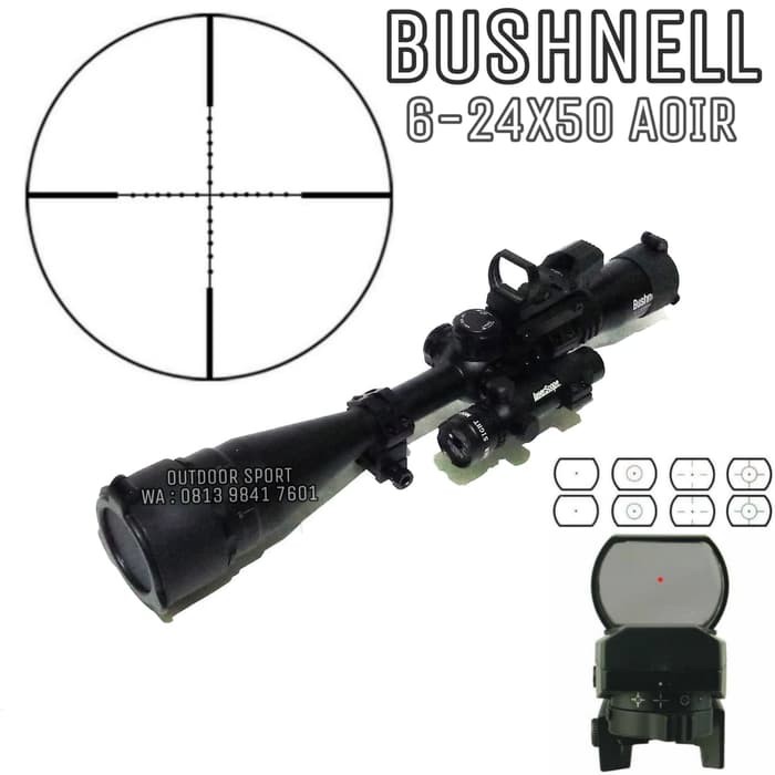 Telescope 6-24x50 AOIR With Holosight Scope RG 4 Reticle Dot + Red Dot Laser Riflescope - Teleskop
