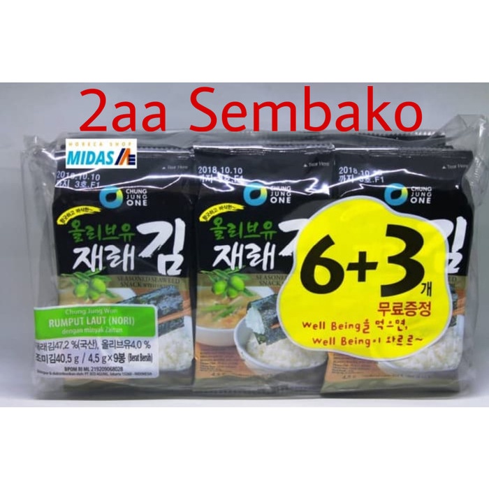 

⭐ COD ⭐ rumput laut / seasoned seaweed / nori chung jung won @6pcs