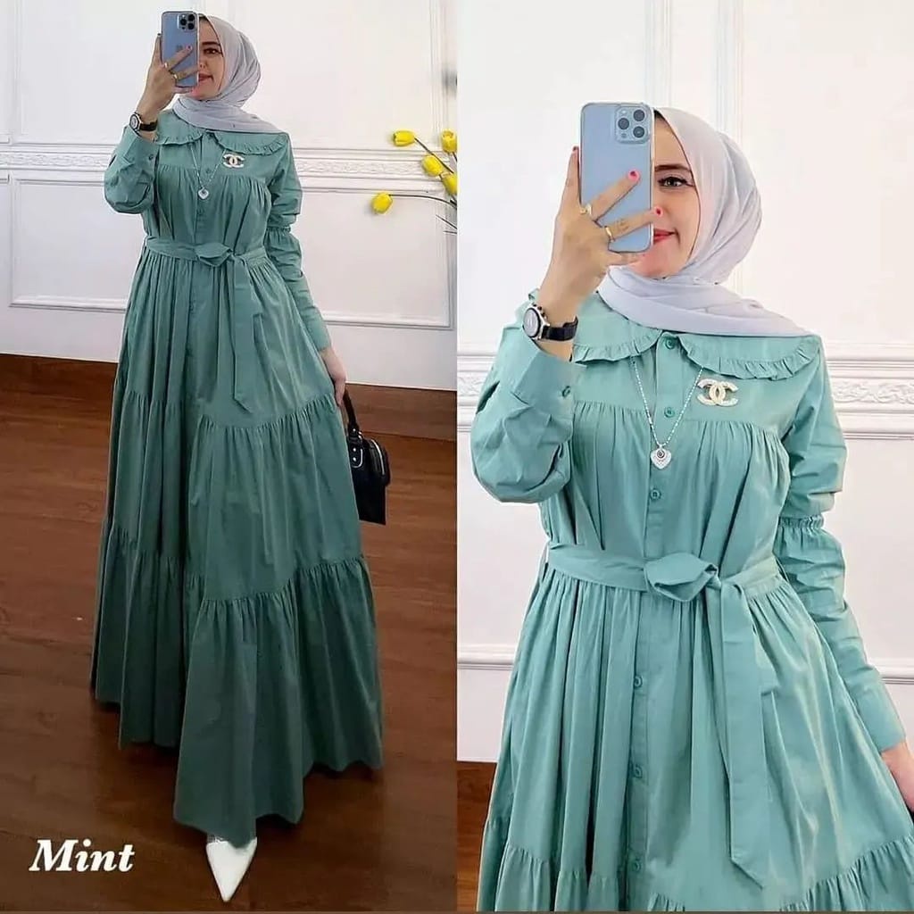 DISKON KINANTI DRESS- dress wanita / dress kondangan / dress polos / dress murah / dress wanita muslimah