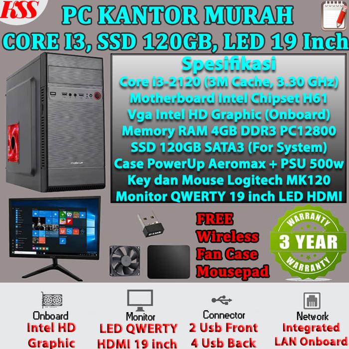 [Baru] Komputer/PC Rakitan Core i3 Untuk kantor Siap Pakai