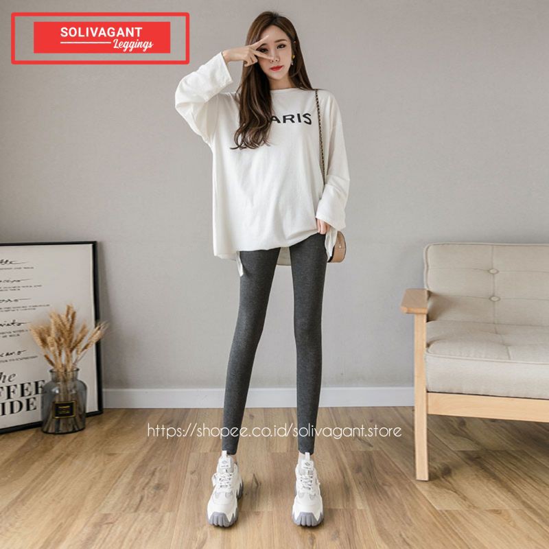 Celana Legging Panjang Wanita Bahan Soft Rayon Uk L-XL-XXL-XXXL