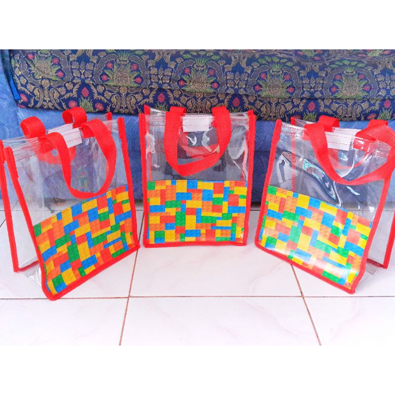 Tas tote mika tebal 0,3 kombinasi gambar printing. Free desain gambar