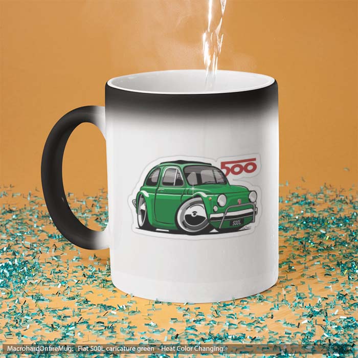 Mug Magic Fiat 500L caricature green