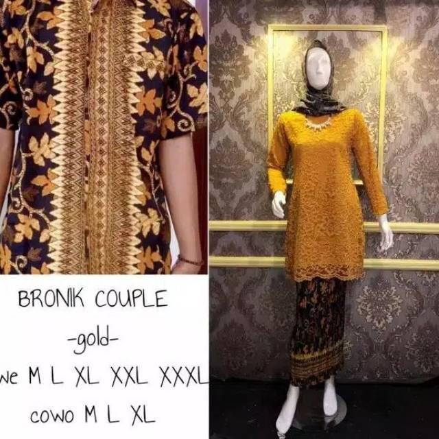 KEBAYA COUPLE BROKAT BLUS/ COUPLE KEBAYA TERBARU /KEBAYA KURUNG-1