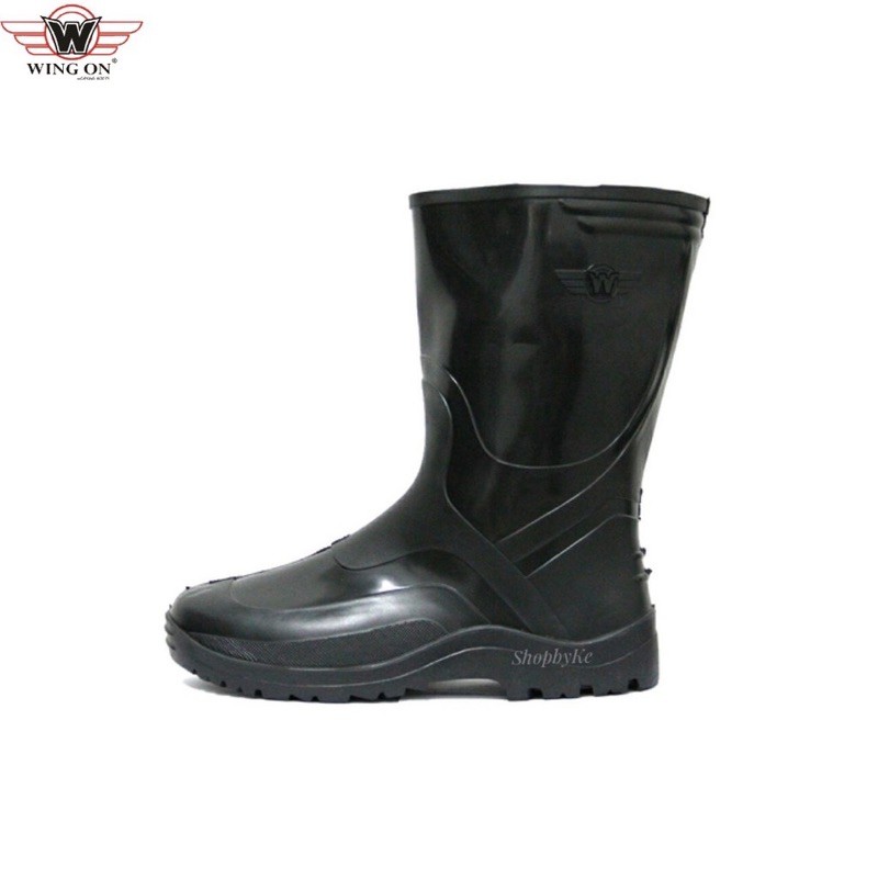 Sepatu Boots Wing On Black Pendek