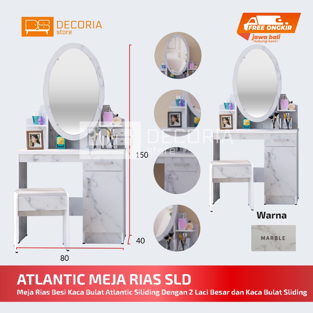 MEJA RIAS 80 KACA GESER MURAH/ MEJA RIAS GESER ATLANTIC