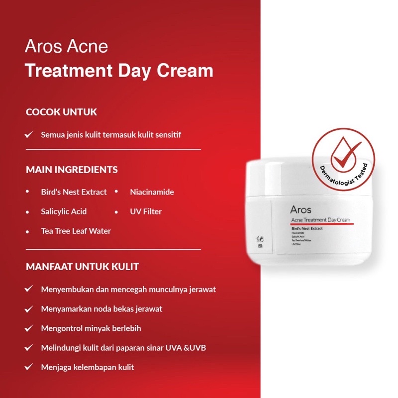 AROS Indonesia / Acne Treatment Series Facial Wash Miracle Toner Serum Day Night Cream Paket 5 IN 1