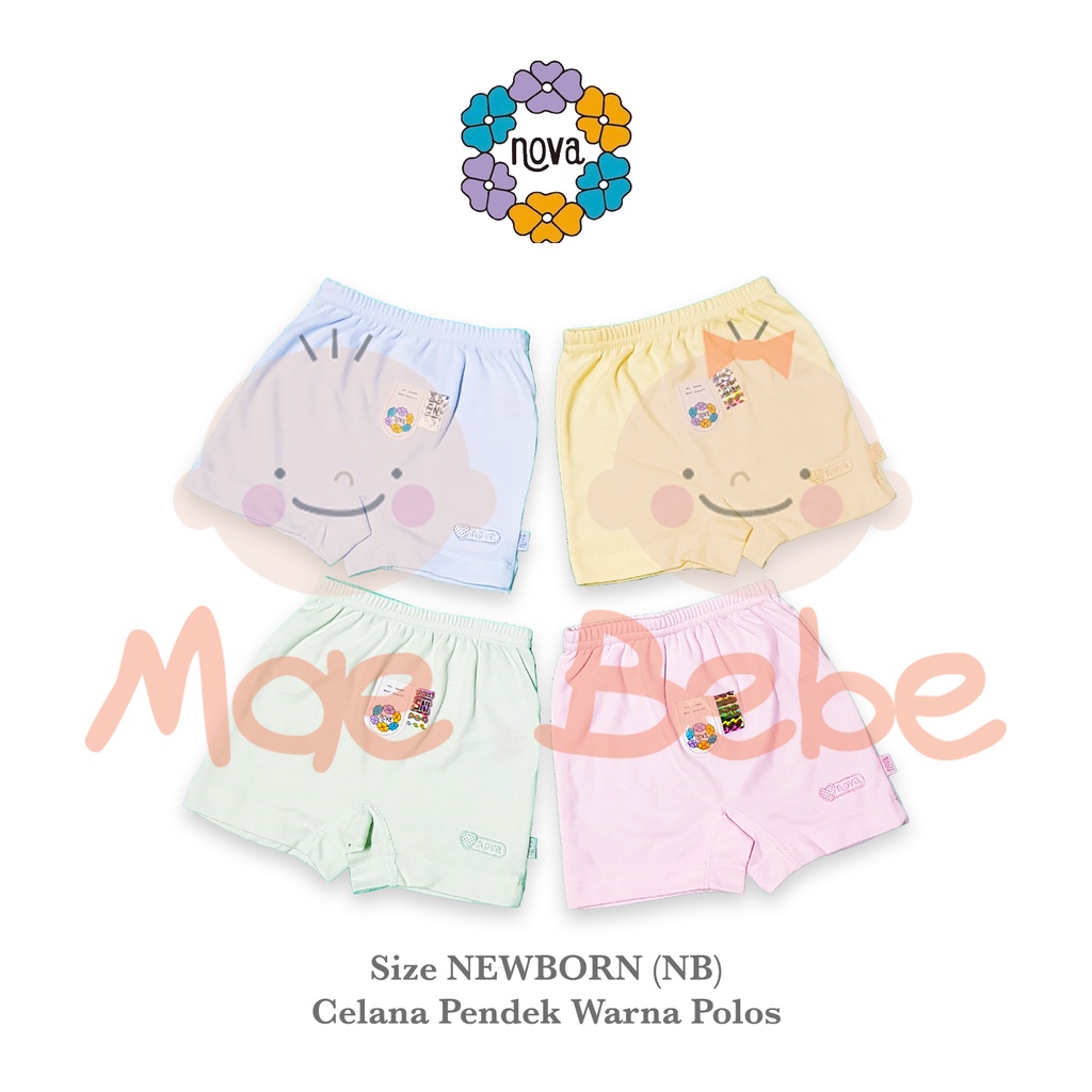 [Size Newborn] Nova Bbay Celana Pendek Polos Warna Celana Bayi Segi Empat