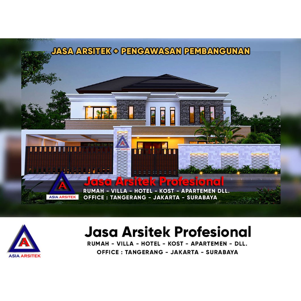 Jasa Arsitek Jakarta Desain Gambar Rumah Mewah Tropis