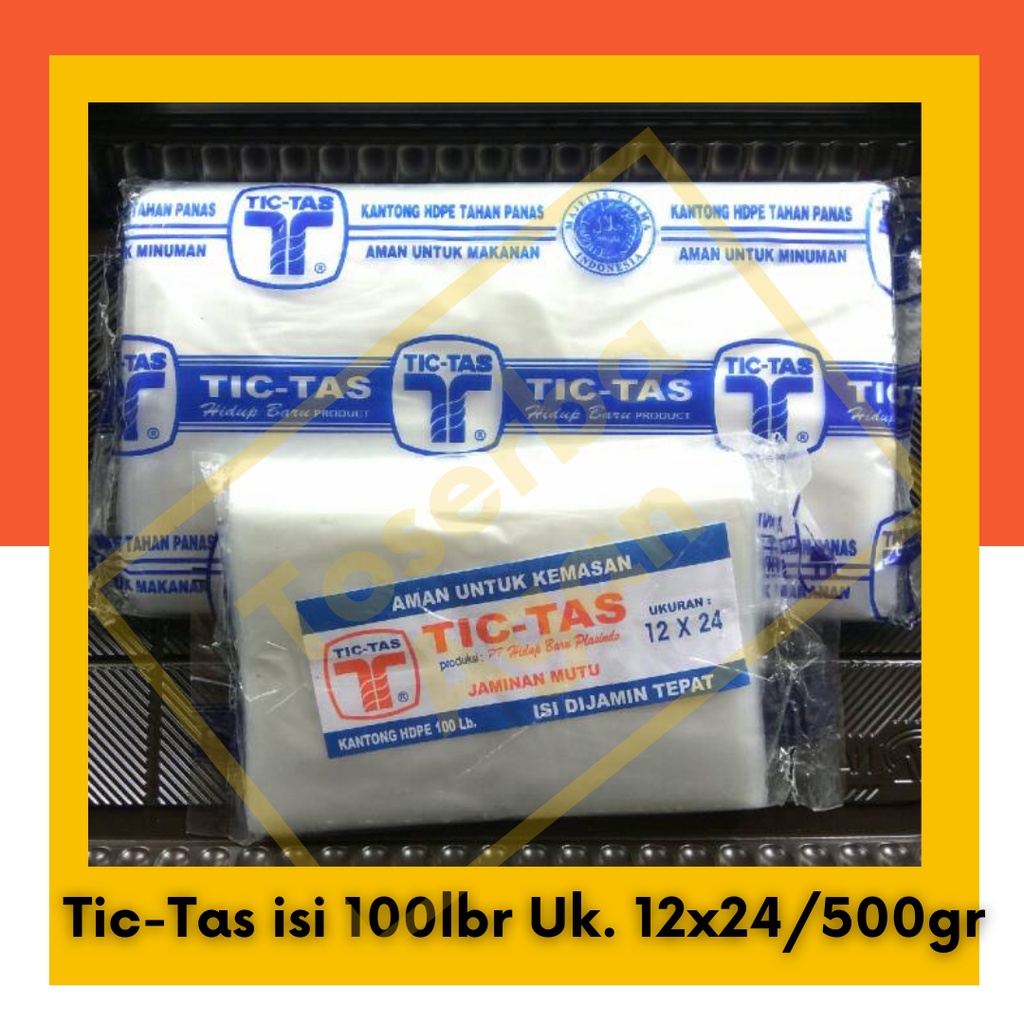 Plastik Anti Panas HD Tic Tas 12x24 ukuran 1/2kg