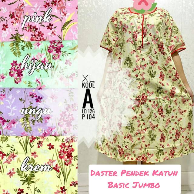 Daster Pendek Pretty Girls Katun Jumbo
