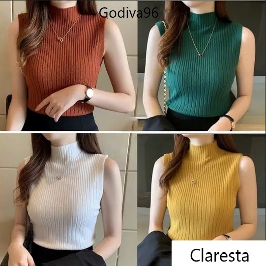 Godiva96 - CLARESTA KNIT RIB / ATASAN WANITA (TANPA LENGAN) MEDAN