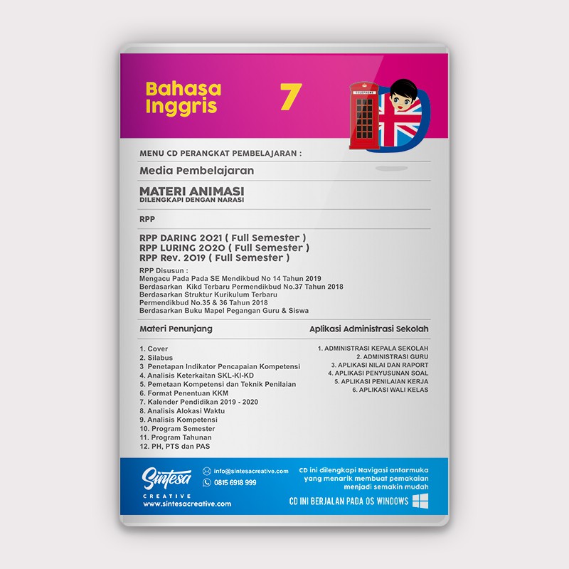 Cd Rpp Daring Luring Bahasa Inggris Smp Mts Kelas 7 8 Dan 9 K13 Revisi Terbaru Sintesa Shopee Indonesia