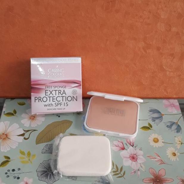 [ART. 9943] Caring colours DAC dual action cake extra protection spf 15 bedak padat refill
