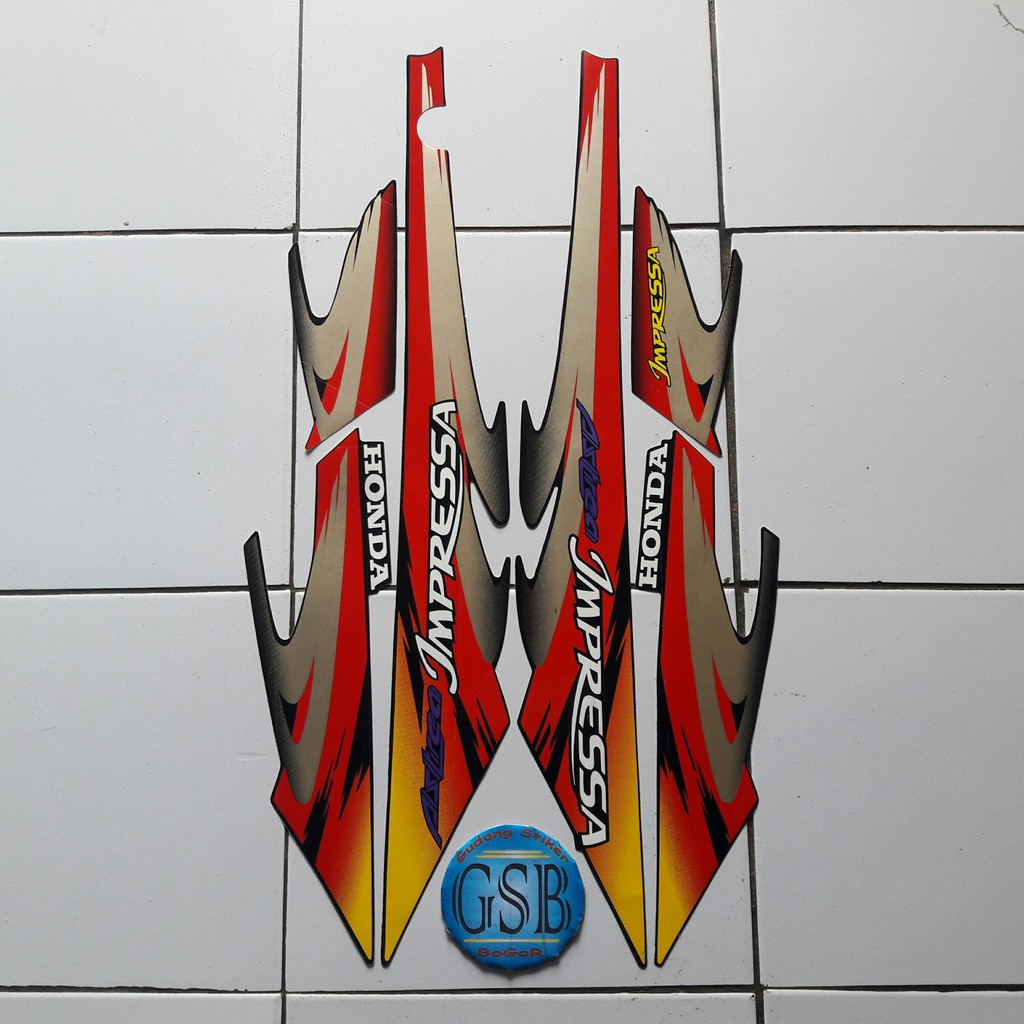 stiker motor honda astrea impressa 2000 merah