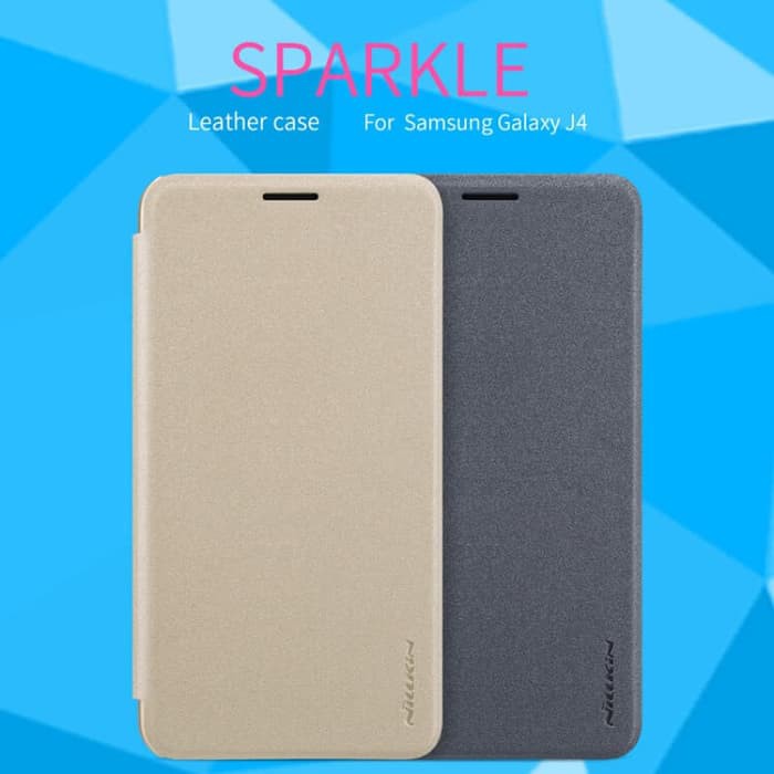 SAMSUNG Galaxy J4 Flip Cover NILLKIN Sparkle Case - Hitam