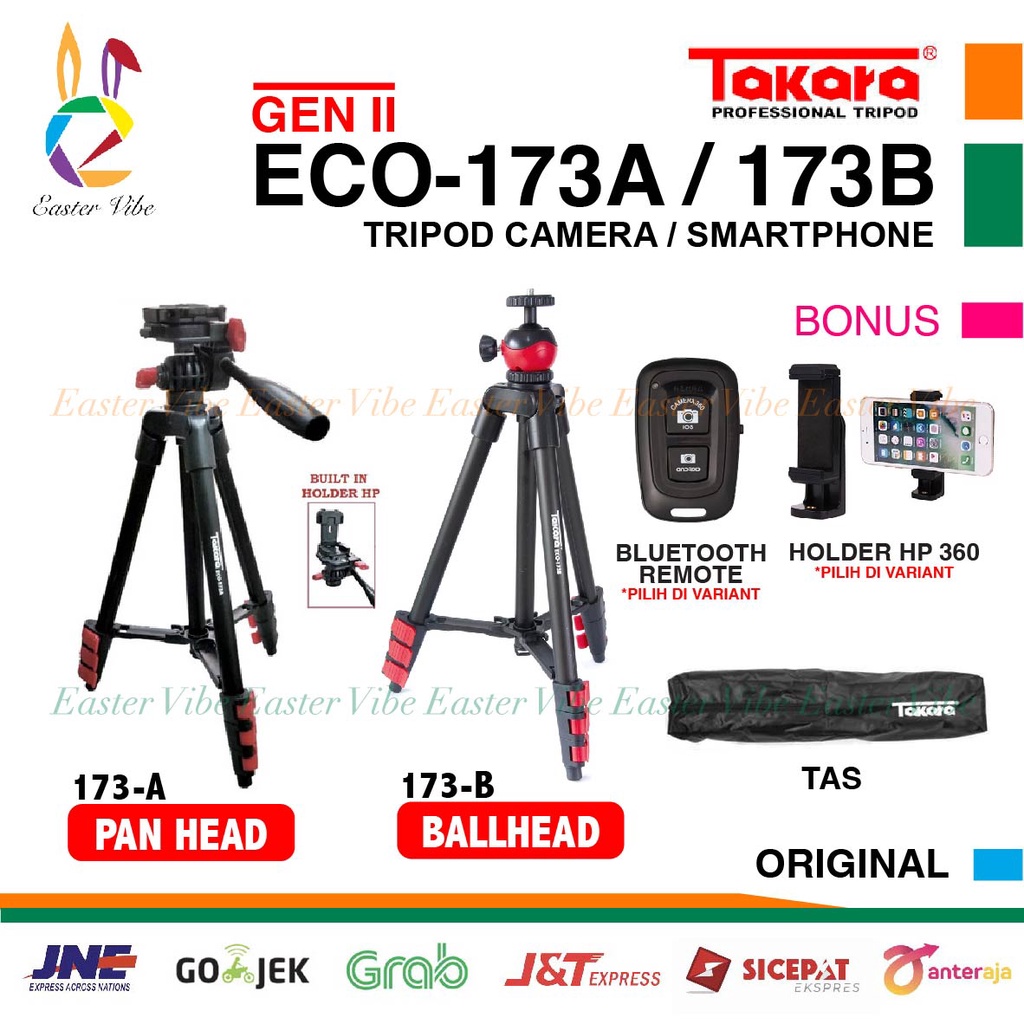 TAKARA ECO-173A 173B TRIPOD CAMERA DSLR MIRRORLESS - TAKARA ECO 173 A 173B TRIPOD HP