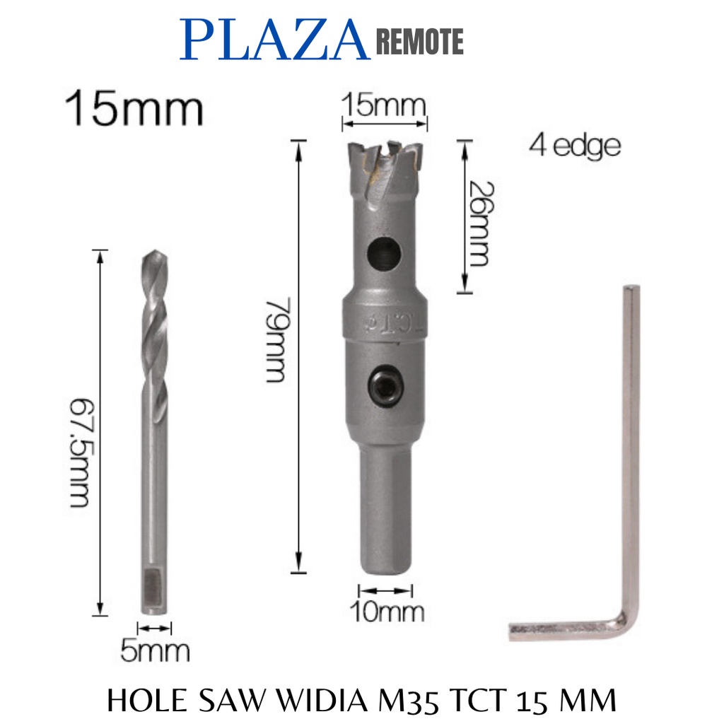 MATA BOR HOLE SAW TCT KARBIT M35 BESI  METAL CARBIDE WIDIA 14 MM 15 MM 16 MM  16.5 MM  18 MM  19 MM 20 MM  22 MM 25 MM