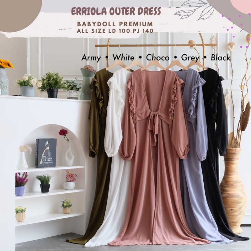 Eriola Outer Dress Ld 100 Pj 140/Outer Ceruti Babydoll/Outer Dress Murah/Outer Viral/Long Outer