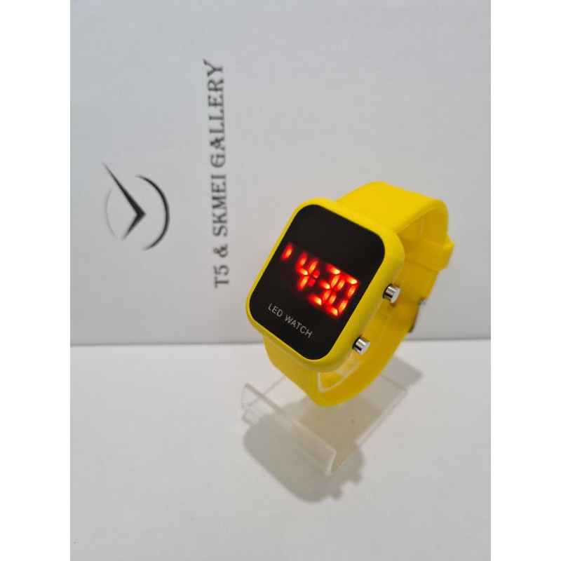 Jam Led watch 1271 original free gift box-Yellow
