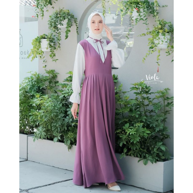 DRESS TERLARIS/VIOLA HIJAB/GAMIS ANAK MUDA/GAMIS REMAJA/GAMIS KEKINIAN/DRESS MAUDI