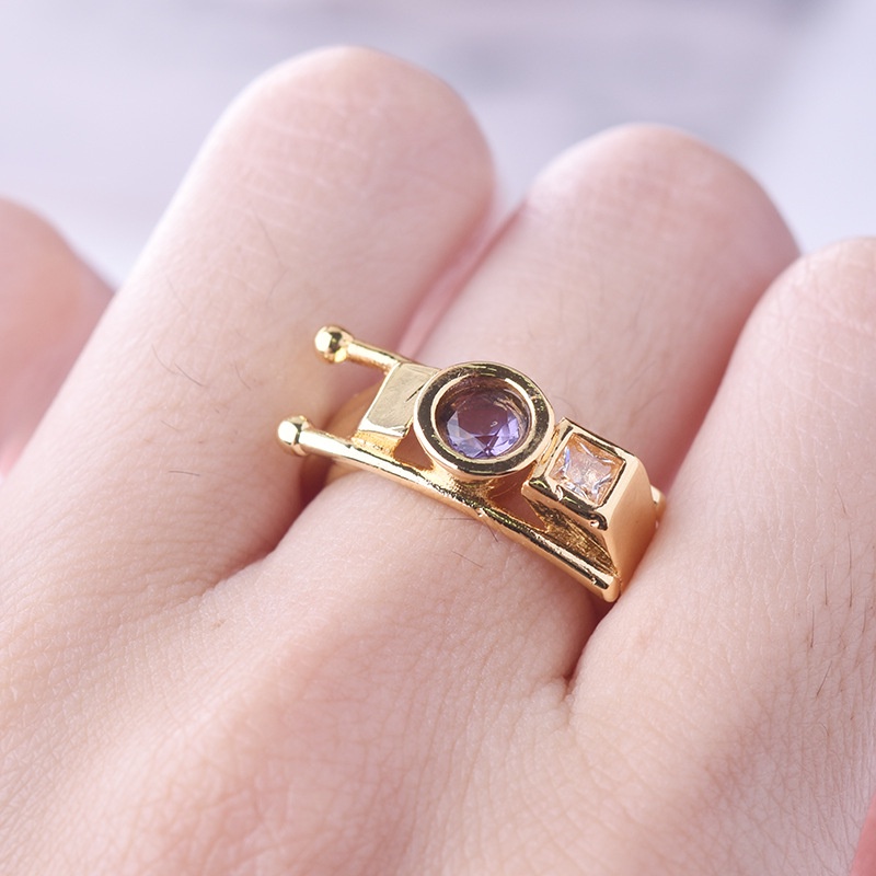 perak asli 925 cincin Wanita Kesederhanaan kreatif emas Permata Fashion Perhiasan