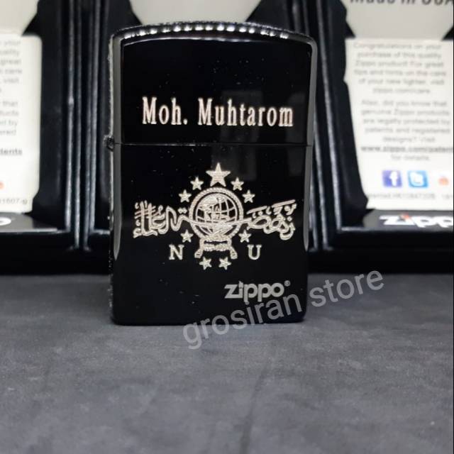 Zippo nu custom logo tulisan nama ukir grafir hitam