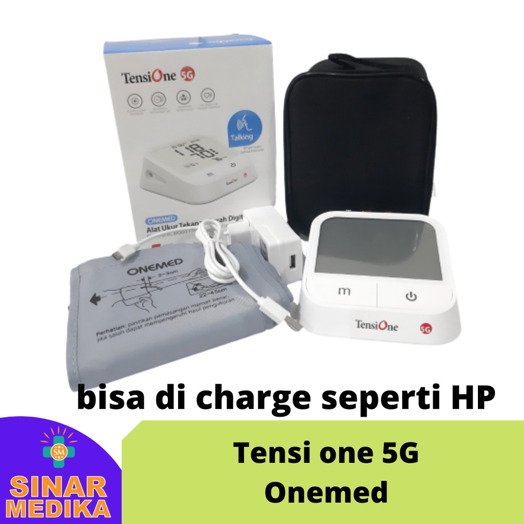 Tensi one 5G . Tensimeter Onemed bisa charge suara bahasa indonesia . Alat Ukur tekanan darah Onemed