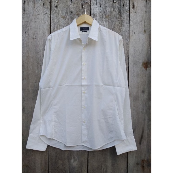 kemeja putih zara man slim fit size XL second original preloved