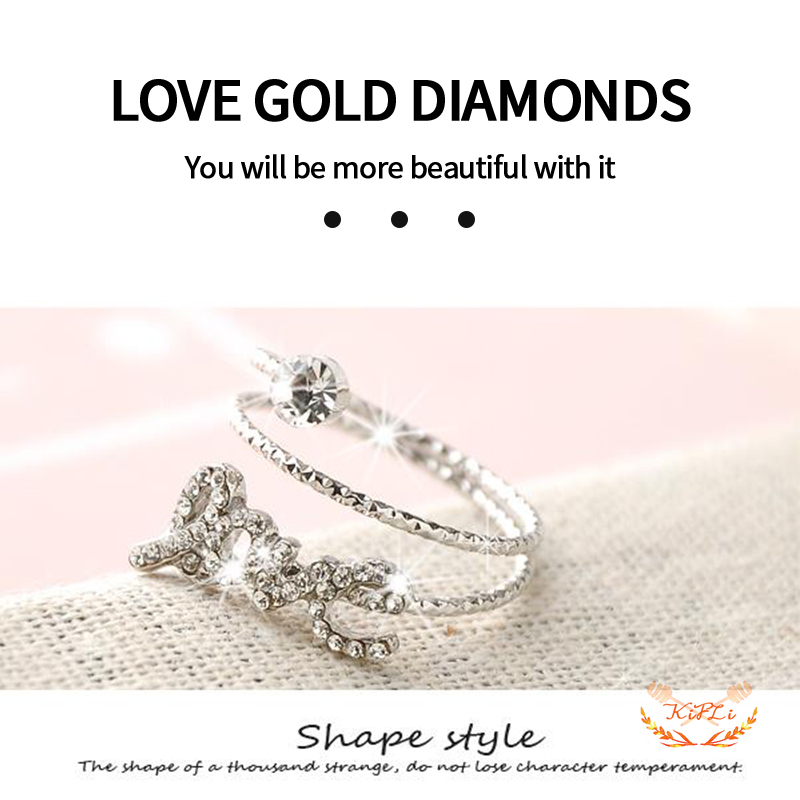 Cincin Perhiasan,Cincin Titanium Wanita,Mode Berlian Imitasi Korea,Ring Titanium